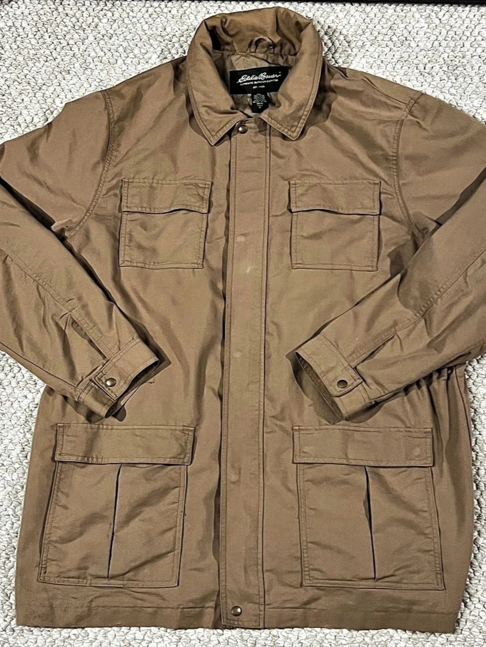 Vintage Eddie Bauer Utility Field Coat Jacket Men's Size XLT Brown